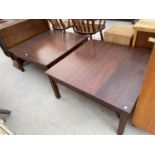 TWO SQUARE MAHOGANY COFFEE TABLES