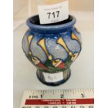 A MOORCROFT 3 INCH ELEVEN PIPER VASE