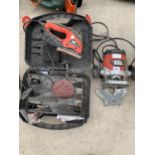 A ROUTER AND A SANDER (SANDER IN WORKING ORDER) IN A CASE BOTH BLACK AND DECKER