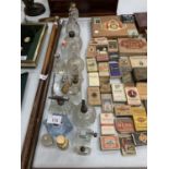 A LARGE COLLECTION OF VINTAGE GLASS PERFUME BOTTLES