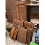 A QUANTITY OF WOODEN PANELS TO INCLUDE CARVED AND INLAID EXAMPLES