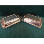 A PAIR OF EPNS SERVING DISHES AND COVERS