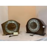 TWO SMITHS MANTLE CLOCKS, WITH KEYS