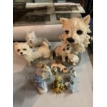 VARIOUS CERAMIC ITEMS TO INCLUDE WESTIE DOGS, DOLPHINS ETC