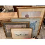FOUR FRAMED PRINTS TO INCLUDE A LOWRY STYLE