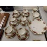 A COLLECTION OF ROYAL ALBERT OLD COUNTRY ROSE, TO INCLUDE SIX TRIOS, MILK JUG, SUGAR BOWL AND CAKE