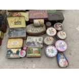 A LARGE QUANTITY OF VINTAGE COLLECTABLE CONFECTIONERY TINS