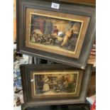 A PAIR OF CRYSTOLEUM STYLE PICTURES 'EXTRAORDINARY FOX CHASE BY THE DUKE OF BEAUFORTS HOUNDS AT
