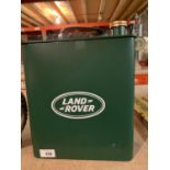 A VINTAGE STYLE METAL LAND ROVER MOTOR OIL DISPLAY PETROL CAN