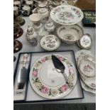 A LARGE COLLECTION OF CERAMICS TO INCLUDE DOULTON, WEDGWOOD, AINSLEY ETC