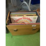 A QUANTITY OF LP RECORDS WITH A CARRY CASE