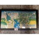 A FRAMED POSTER FROM THE NEW VIC THEATRE - A GAME OF GOLD