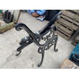 A PAIR OF CAST IRON BENCH ENDS