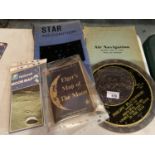 VARIOUS ITEMS TO INCLUDE MOON MAPS AND CHARTS, A MINISTRY AIR NAVIGATION BOOK, STAR RECOGNITION BOOK