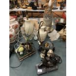 SIX MIXED STYLE DECORATIVE TABLE LAMPS