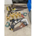 VARIOUS TOOLS - CLAMPS, SAWS ETC
