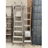 FOUR SETS OF ALLOY STEPLADDERS