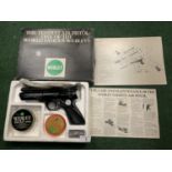 A WEBLEY TEMPEST AIR PISTOL .177 AND .22 IN ORIGINAL BOX WITH INSTRUCTION MANUAL INCLUDING