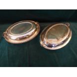 TWO EPNS SERVING DISHES AND COVERS