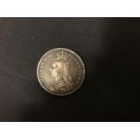 A SILVER 1891 CROWN