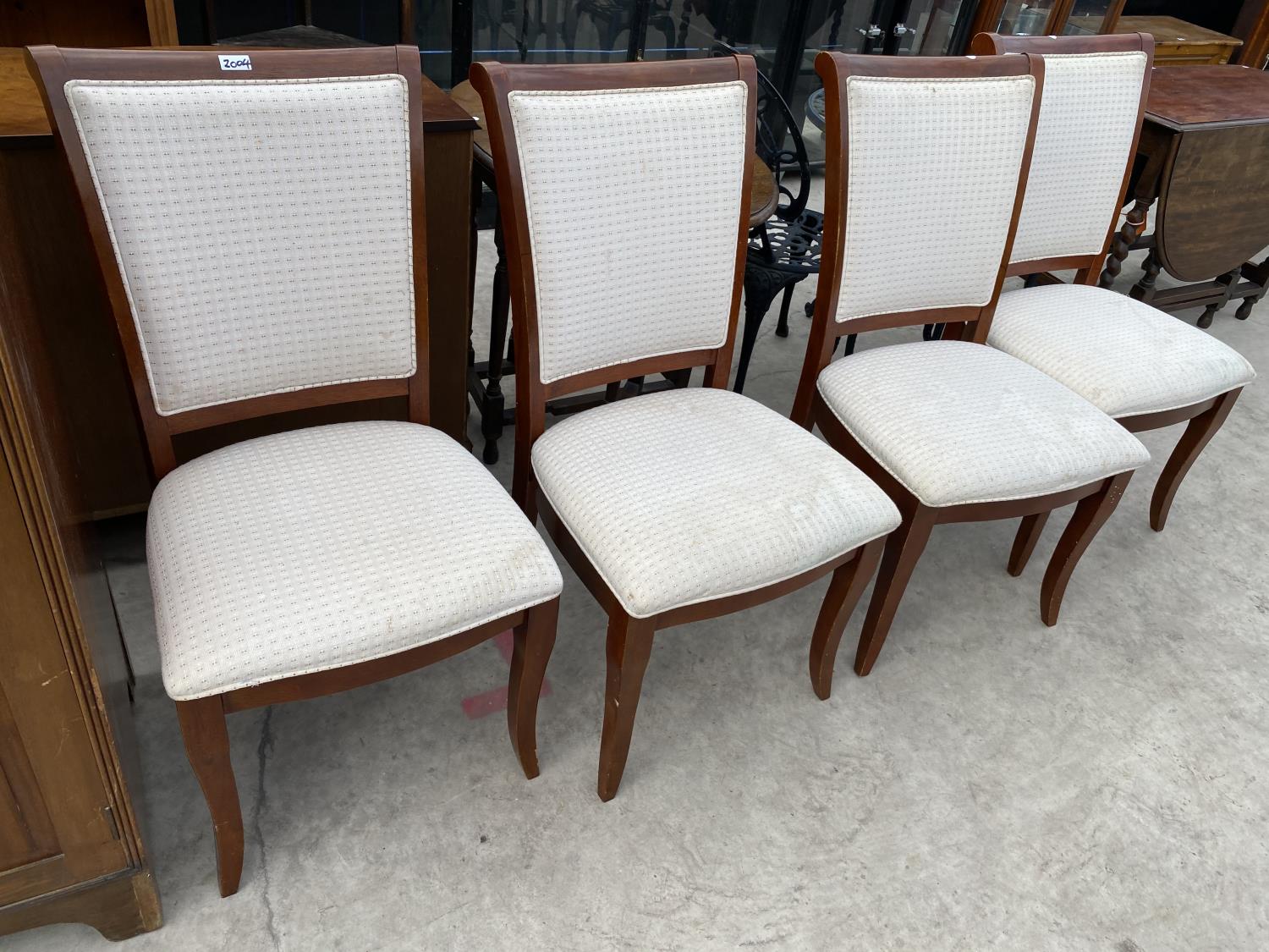 FOUR MAHOGANY DINING CHAIRS