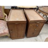 TWO MAHOGANY THREE DRAWER DESK PEDESTALS