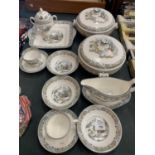 VARIOUS WEDGWOOD CHINESE LEGEND ITEMS TO INCLUDE LIDDED TUREENS, DISHES ETC
