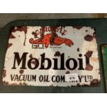 A METAL VINTAGE STYLE GARGOYLE MOBIL OIL SIGN SIGN 20 X 30CM