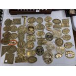 A LARGE COLLECTION OF BRASS PLAQUES FROM LOCAL SHOWS AND FAIRS