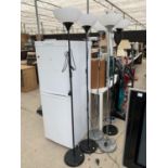 FIVE VARIOUS UPLIGHTER FLOOR LAMPS