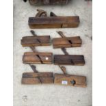 SEVEN VINTAGE WOOD PLANES