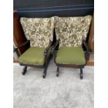 TWO WING BACK ROCKING CHAIRS