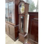 A MODERN TEMPUS FUGIT MAHOGANY LONG CASE CLOCK