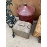 TWO VINTAGE METAL FUEL CANS