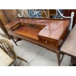 A SHERATON REVIVAL INLAID MAHOGANY PIANO CONVERTED TO DESK BY MUZIO CLEMENTI, CHEAPSIDE, LONDON