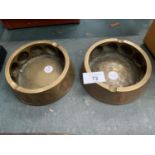 A PAIR OF TRENCH ART ASHTRAYS