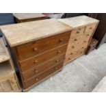 TWO MODERN PINE CHESTS OF DRAWERS