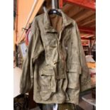 A GREEN LEATHER COAT SIZE 40
