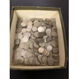 QUANTITY OF SIX PENCE PIECES, AROUND FOUR TO FIVE HUNDRED