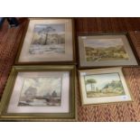 FOUR FRAMED PICTURES OF LANDSCAPES