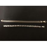 TWO SILVER LINK BRACELETS