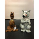 A WADE 'THE BIG BAD WOLF' FIGURINE AND A WADE 'SCOOBY DOO' FIGURINE