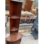 A MAHOGANY CORNER CABINET