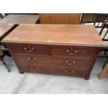 A NINETEENTH CENTURY MAHOGANY PRESS BASE ENCLOSING TWO SHORT AND TWO LONG DRAWERS