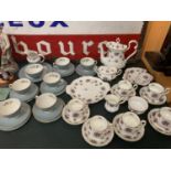 TWO TEASETS TO INCLUDE ROYAL ALBERT VIOLETTA & ROYAL DOULTON