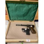 A DIANA MODEL 2 .177 CALIBRE PISTOL 18CM BARREL. FURTHER WEBLEY STARTING PISTOL