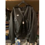 A DIAMOND PLATE BLACK LEATHER JACKET 'UNITED STATES ARMY'