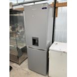 A SILVER LEC FRIDGE FREEZER WITH ICE DISPENSER