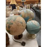 THREE VARIOUS SIZED GLOBES