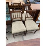 A SET OF FOUR EDWARDIAN MAHOGANY PARLOUR CHAIRS